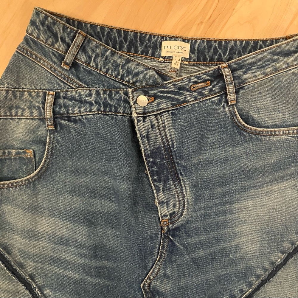 Anthropologie Pilcro Denim Re-worked Midi Skirt - Indigo - Picture 10 of 15